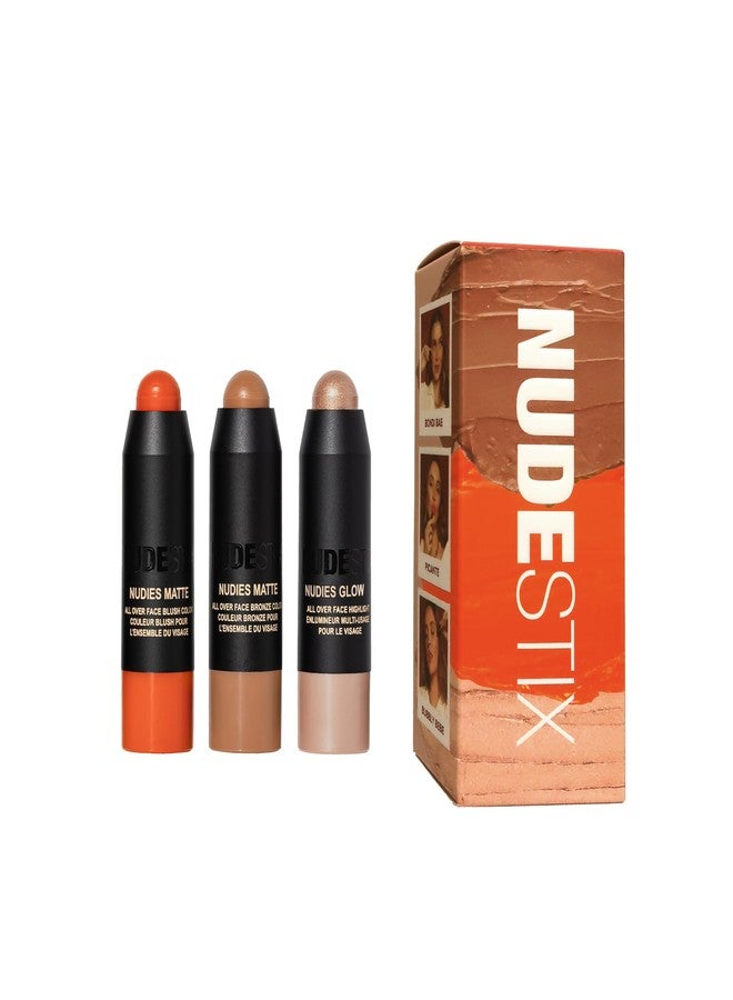 Nudestix Beachy Nudes Mini Kit by Allana Davison – 3-Piece NUDIES Cream Makeup Set for Cheeks, Eyes & Lips | Vegan, Travel-Friendly Summer Glow Kit with Exclusive Blush Shade | Cruelty-Free - Image 1